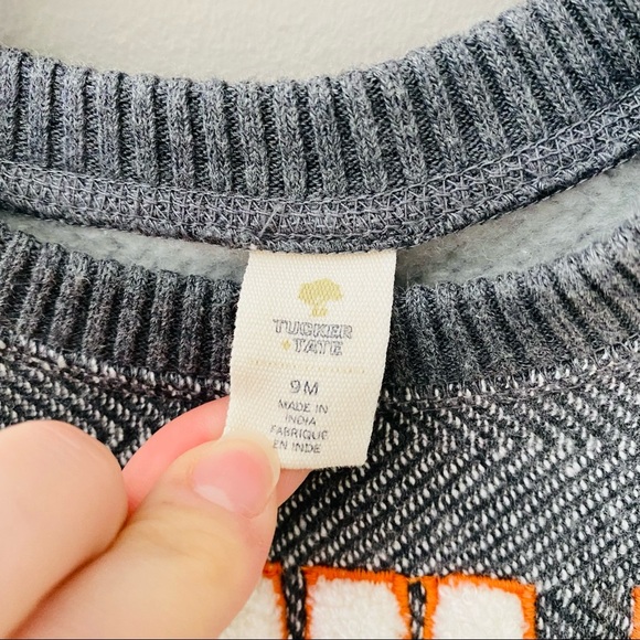 Tucker+Tate Pullover 'Chill' Sweater Gray/Orange Sz 9 Months - Picture 3 of 7